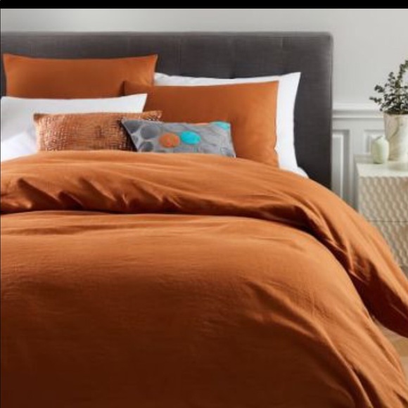 West Elm Bedding Belgian Flax Linen Duvet Cover Fq Copper Poshmark